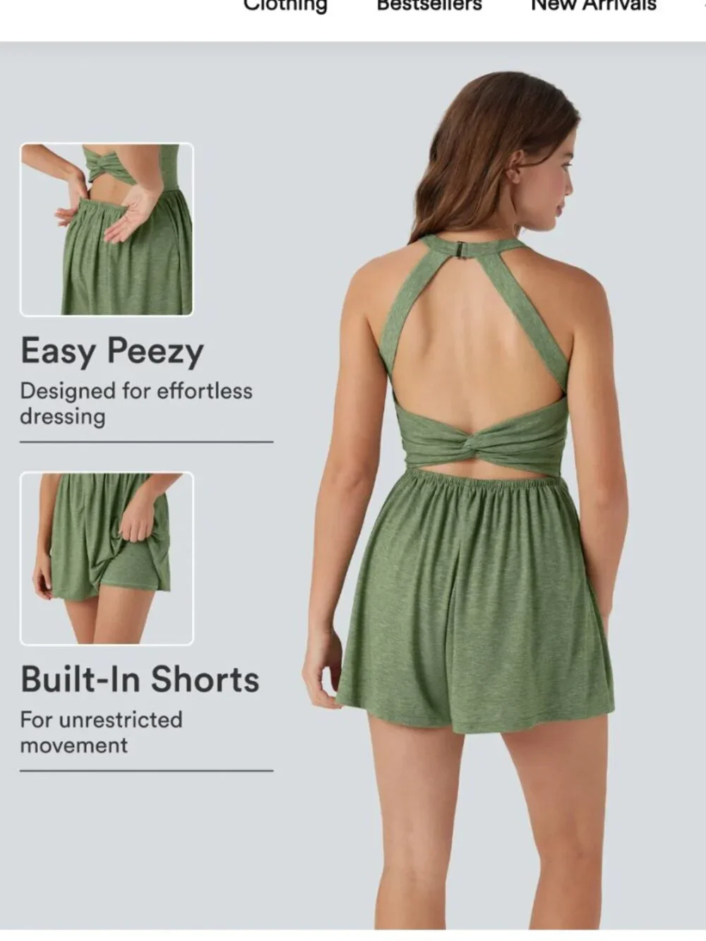 NWT Halara Padded 2-in-1 Romper with Pockets-Easy Peezy Edition